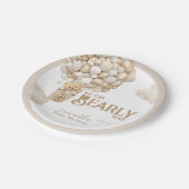 Teddy Bear Ballon Bearly Wait neutrale Baby Dusche Pappteller (Schrägansicht)