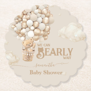 Teddy Bear Ballon Bearly Wait neutrale Baby Dusche Untersetzer