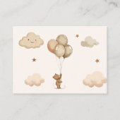 Teddy Bear Ballon Diaper Raffle Baby Dusche Begleitkarte (Rückseite)