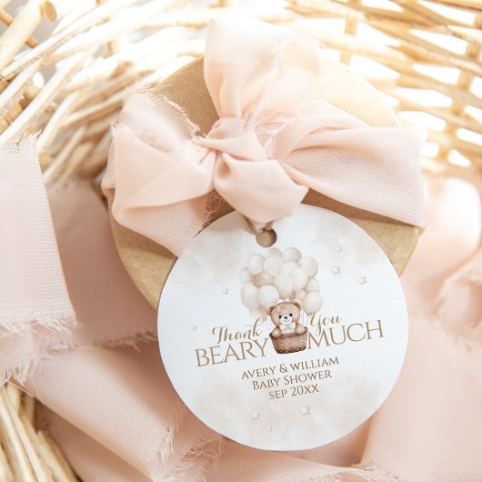 Teddy Bear Ballon Neutral Baby Dusche Geschenkanhänger