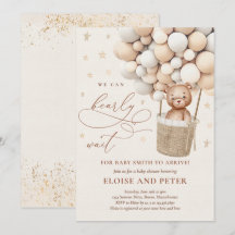 Teddy Bear Ballon Neutral Bearly Wait Baby Shooter