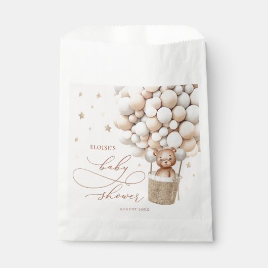 Teddy Bear Ballon Neutral Bearly Wait Baby Shooter Geschenktütchen (Vorderseite)