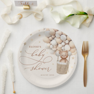 Teddy Bear Ballon Neutral Bearly Wait Baby Shooter Pappteller