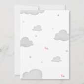 Teddy Bear Ballon Pink Bearly Wait Baby Dusche Einladung (Rückseite)