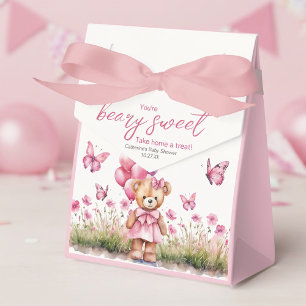 Teddy Bear Ballon Pink Butterfly Girl Babydusche Geschenkschachtel