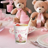Teddy Bear Ballon Pink Butterfly Girl Babydusche Pappbecher
