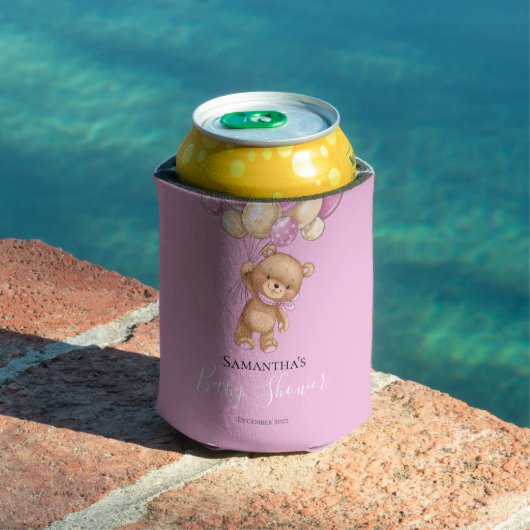 Teddy Bear Ballon PINK Can Cooler Dosenkühler (In Situ Pool)