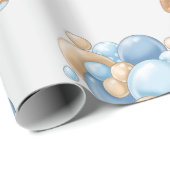 Teddy Bear Ballon Wrapping Paper Geschenkpapier (Rolleneckpunkt)