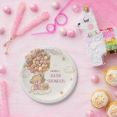 Teddy Bear Ballons Beige Pink Babydusche Pappteller (Party)
