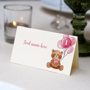 Teddy Bear Balloon 1. Geburtstag Zelt Platzkarte