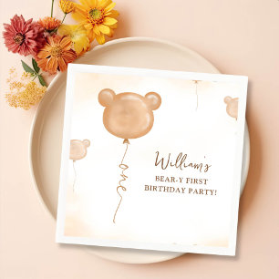 Teddy Bear Balloon 1. Geburtstags-Party Serviette