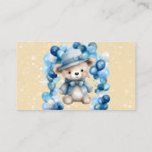 Teddy Bear Balloon Arch Boy Diaper Raffle Visitenkarte (Rückseite)