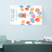Teddy Bear Balloon Baby Boy Baby Dusche Hintergrun Banner (Messeveranstaltung)
