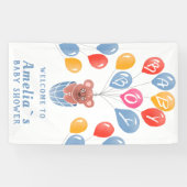 Teddy Bear Balloon Baby Boy Baby Dusche Hintergrun Banner (Horizontal)