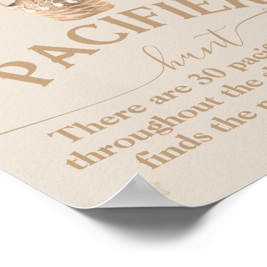 Teddy Bear Balloon Baby Dusche Schnuller Hunt Poster (Ecke)