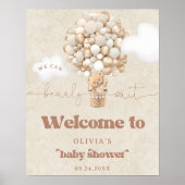 Teddy Bear Balloon Baby Dusche Willkommen Poster (Vorne)