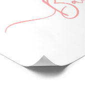 Teddy Bear Balloon Baby Girl Dusche Willkommenspen Poster (Ecke)