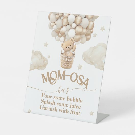 Teddy Bear Balloon Baby Show Bar Sockelschild (Vorderseite)