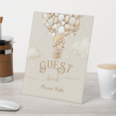 Teddy Bear Balloon Baby Show Gästebuch Sockelschild (In SItu)