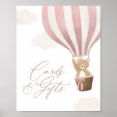 Teddy Bear Balloon Baby Shower Cards and Gifts Poster (Vorne)