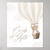 Teddy Bear Balloon Baby Shower Cards and Gifts Poster (Vorne)