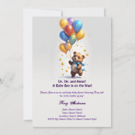 Teddy Bear Balloon Baby Shower Einladung für Baby