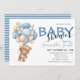 Teddy Bear Balloon Baby Shower Einladungen