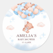 Teddy Bear Balloon Baby Shower Sticker (Vorderseite)