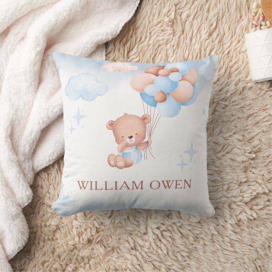 Teddy Bear Balloon Baby Shower Throw Pillow Kissen (Decke)