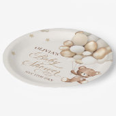 Teddy Bear Balloon Baby Wait Baby Shooter Pappteller (Schrägansicht)