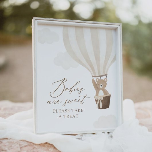 Teddy Bear Balloon Babydusche Babys sind süß Poster