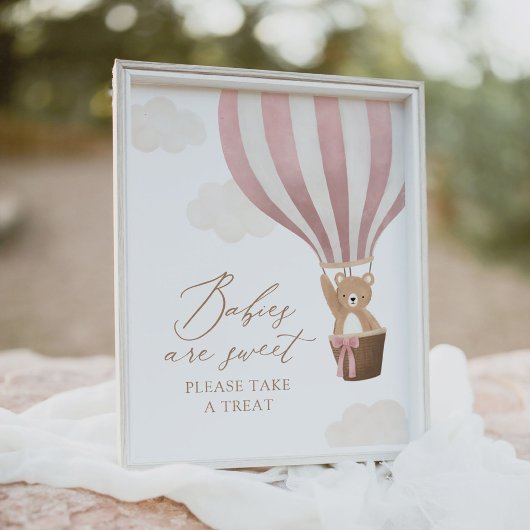 Teddy Bear Balloon Babydusche Babys sind süß Poster