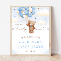 Teddy Bear Balloon Babydusche Begrüßungszeichen