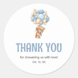 Teddy Bear Balloon Babydusche Danke Runder Aufkleber