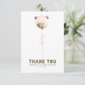 Teddy Bear Balloon Babydusche Klein Danke (Stehend Vorderseite)