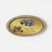 Teddy Bear Balloon Babydusche Paper Teller (Schrägansicht)