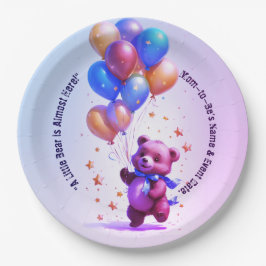Teddy Bear Balloon Babydusche Paper Teller