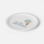 Teddy Bear Balloon Babydusche Pappteller (Schrägansicht)