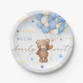 Teddy Bear Balloon Babydusche Teller (Vorderseite)