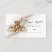 Teddy Bear Balloon Babydusche Windelwanne Begleitkarte (Vorderseite)