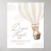 Teddy Bear Balloon Babydusche Windelwanne Poster (Vorne)