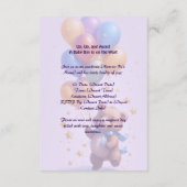 Teddy Bear Balloon Babyduschenkarte Begleitkarte (Rückseite)