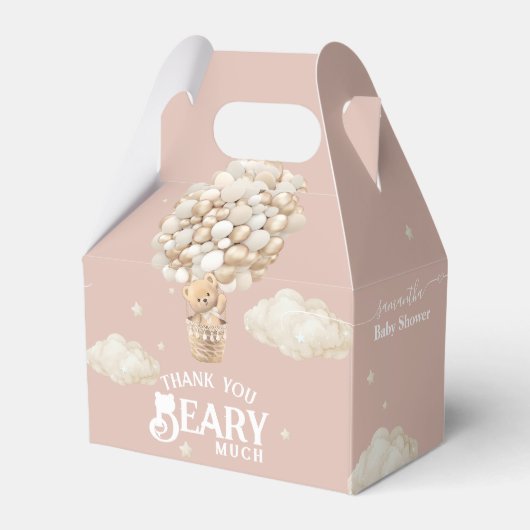 Teddy Bear Balloon Bearly Wait Baby Girl Dusche Geschenkschachtel (Vorderseite)