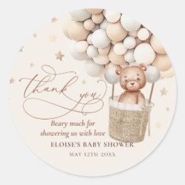 Teddy Bear Balloon Bearly Wait Baby Shooting Favor Runder Aufkleber