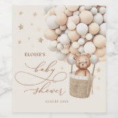 Teddy Bear Balloon Bearly Wait Baby Shooting Favor Weinetikett (Einzelnes Label)