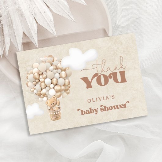 Teddy Bear Balloon Bearly Wait Vielen Dank Karte