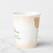 Teddy Bear Balloon Beary First Birthday Party Pappbecher (Links)