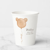 Teddy Bear Balloon Beary First Birthday Party Pappbecher (Rückseite)