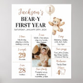 Teddy Bear Balloon Beary First Year Meilenstein Poster (Vorne)