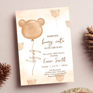 Teddy Bear Balloon Beary Niedlich Boho Babydusche Einladung